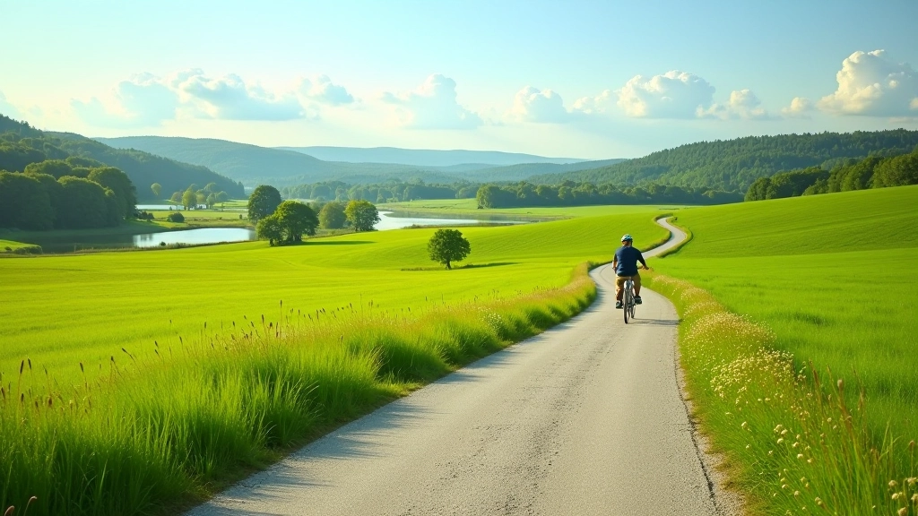 South Bohemia cycling landscape with scenic routes and ponds